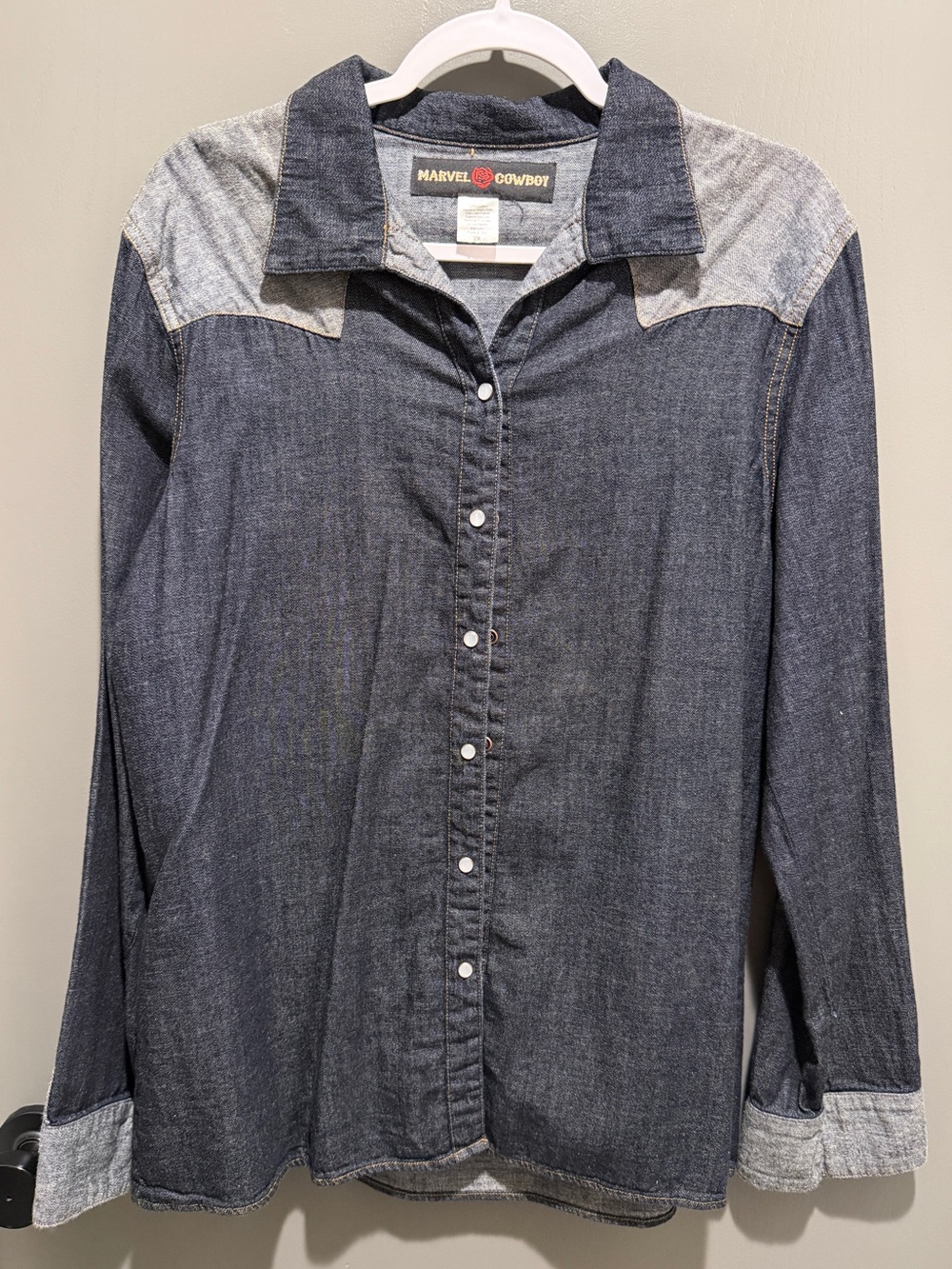 Women's Marvel Cowboy Dark Denim Button-Down Shirt